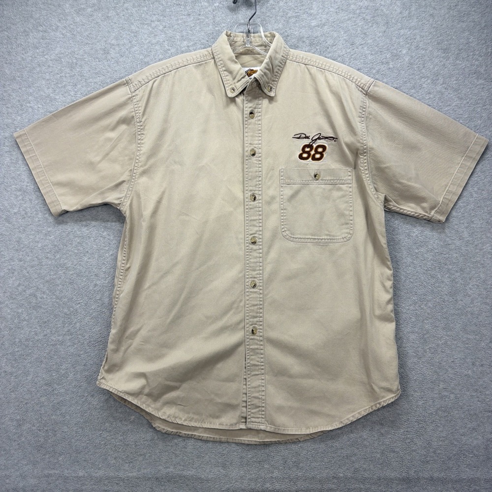 Dale Jarrett Shirt Mens Large Tan Khaki 88 UPS Nascar Button Up‎ Winners Circle